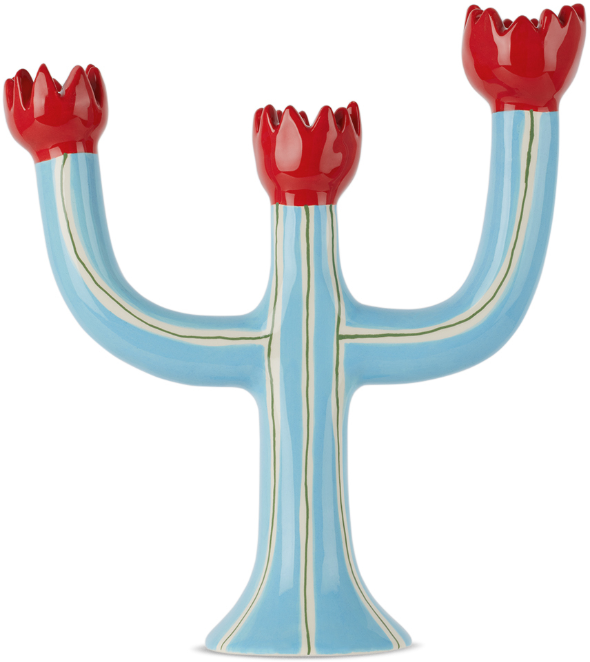 Blue Tulip Candle Holder