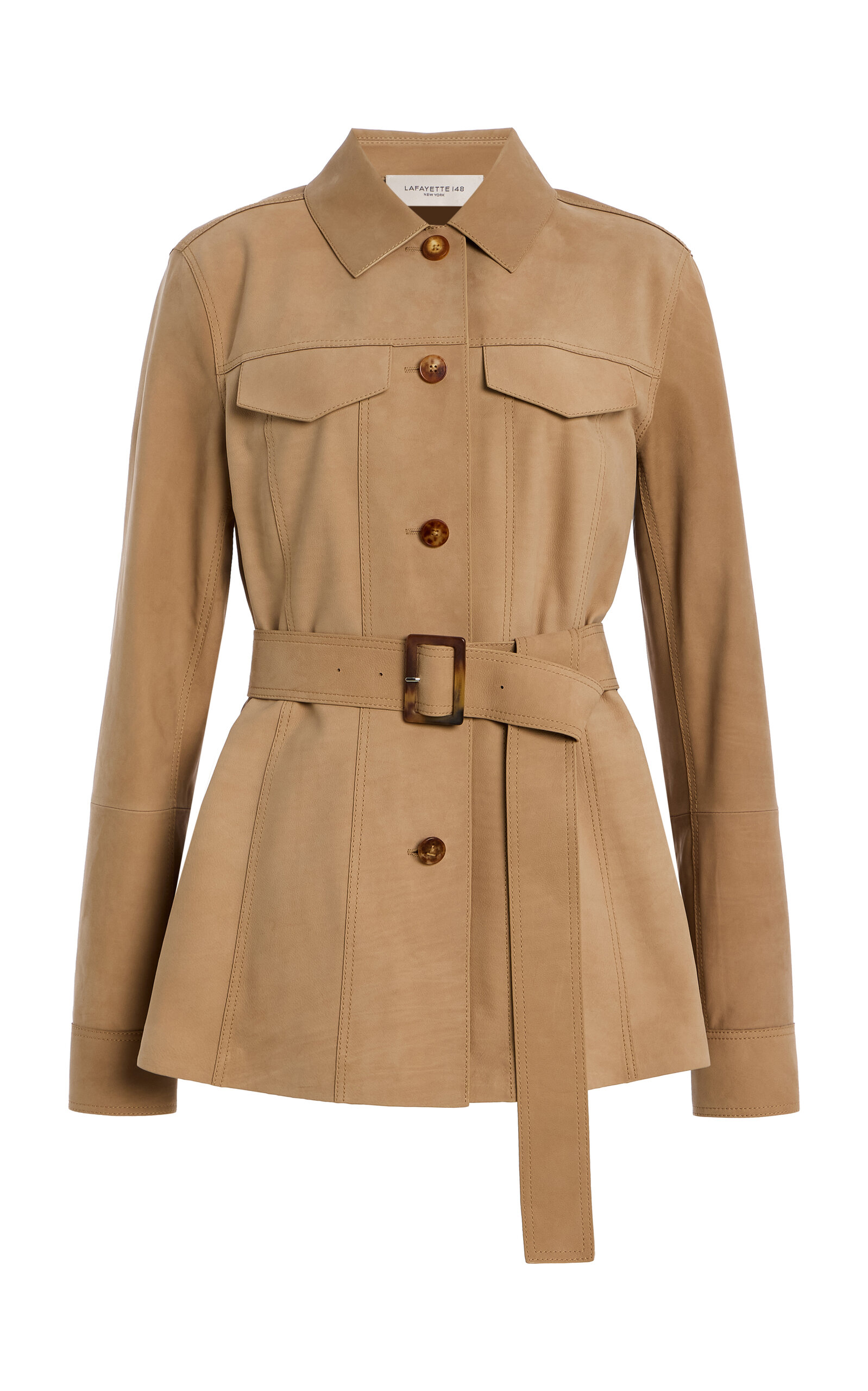 Lafayette 148 Lafayette 148 Belted Suede Shirt Jacket