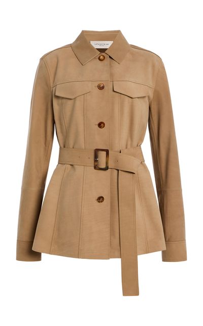 Lafayette 148 Lafayette 148 Belted Suede Shirt Jacket