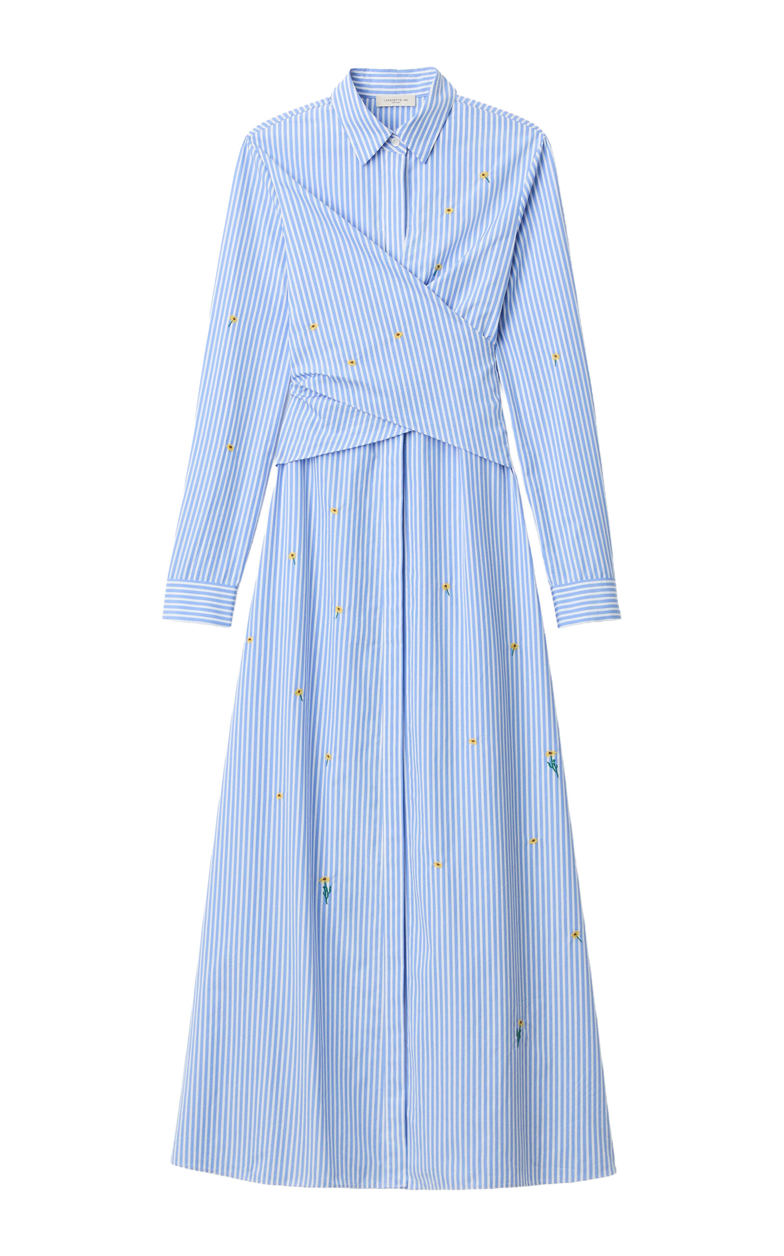 Lafayette 148 Lafayette 148 Embroidered Cotton Shirt Dress