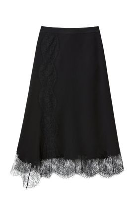 Lafayette 148 Lafayette 148 LaceTrimmed Crepe Skirt
