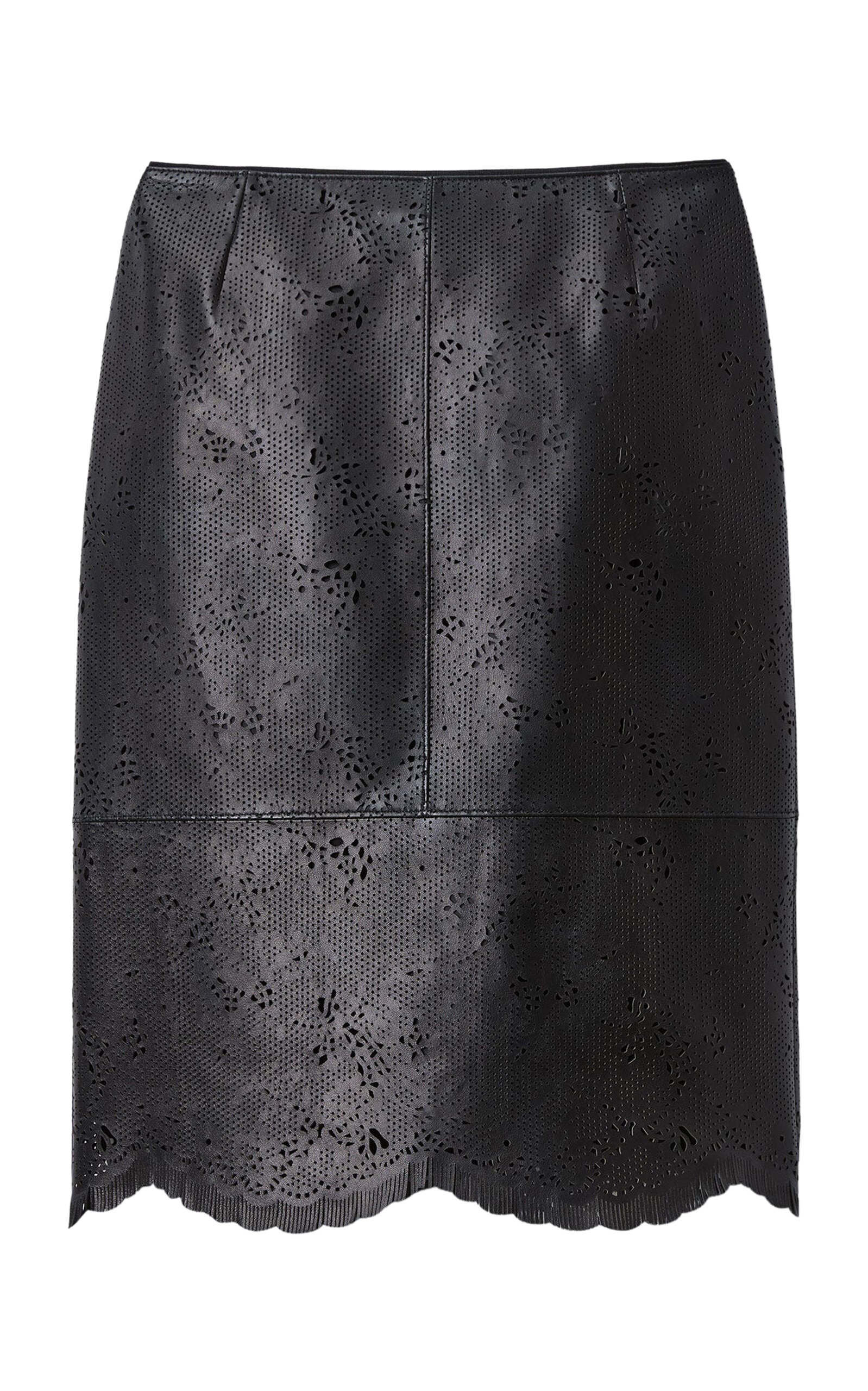 Lafayette 148 Lafayette 148 Laser Cut Leather Pencil Skirt