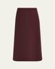 Lafayette 148 New York A-Line Stretch Wool Midi Skirt - 1