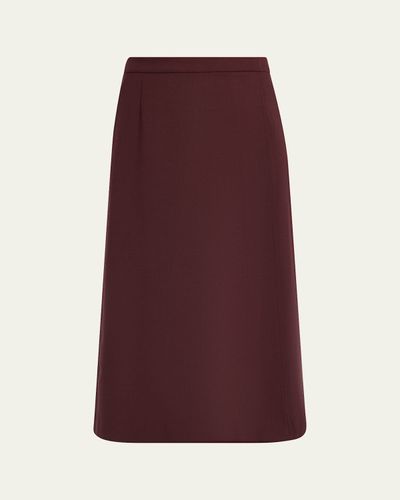 Lafayette 148 New York A-Line Stretch Wool Midi Skirt