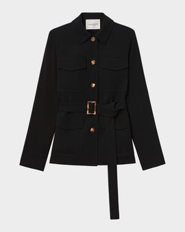 Lafayette 148 New York Belted Finesse Crepe Shirt Jacket