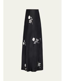 Lafayette 148 New York Bias-Cut Floral Maxi Skirt
