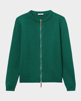Lafayette 148 New York Crewneck Cotton-Silk Cardigan