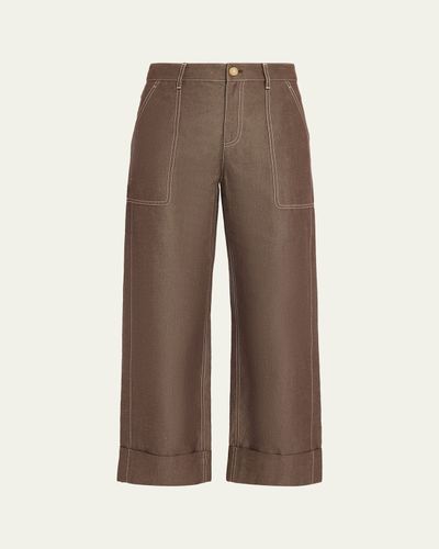 Lafayette 148 New York Highline Cuffed Linen-Cotton Ankle Pants