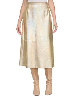 Lafayette 148 New York Lafayette 148 New York A Line Midi Leather Skirt