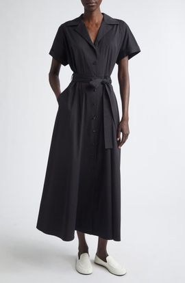 Lafayette 148 New York Lafayette 148 New York Belted Stretch Cotton Blend Shirtdress
