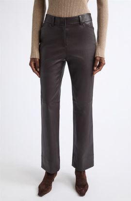 Lafayette 148 New York Lafayette 148 New York Bond Leather Flare Leg Pants