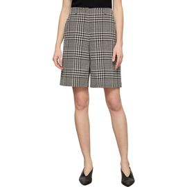 Lafayette 148 New York Lafayette 148 New York Clark Grid Plaid Corded Cotton Wide Leg Shorts
