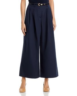 Lafayette 148 New York Lafayette 148 New York Cotton Poplin Park Wide Leg Ankle Pants