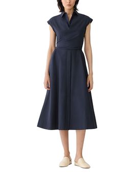 Lafayette 148 New York Lafayette 148 New York Cotton Poplin Wrap Shirt Dress