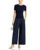 Lafayette 148 New York Lafayette 148 New York Crewneck Ribbed Short Sleeve Sweater - 2