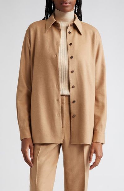 Lafayette 148 New York Lafayette 148 New York Drop Shoulder Camel Hair Shirt Jacket 