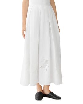 Lafayette 148 New York Lafayette 148 New York Embroidered Linen A Line Maxi Skirt