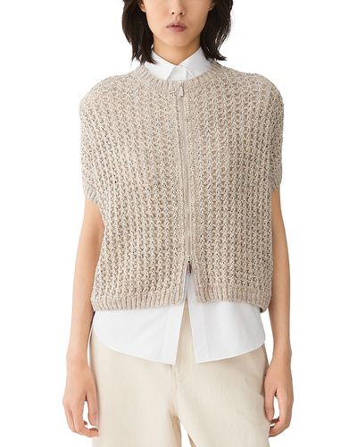 Lafayette 148 New York Lafayette 148 New York Flax Linen Cotton Open Knit Sweater