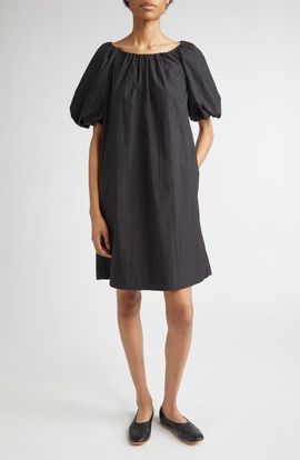 Lafayette 148 New York Lafayette 148 New York Gathered Neck Travel Cotton Blend Dress