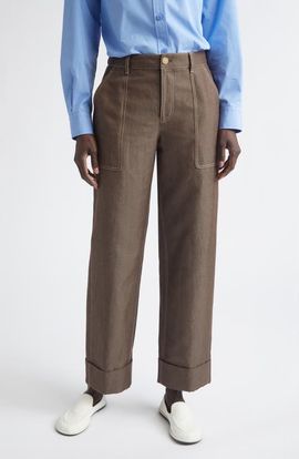 Lafayette 148 New York Lafayette 148 New York Highline Straight Leg Ankle Cotton & Linen Jeans