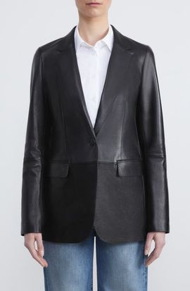 Lafayette 148 New York Lafayette 148 New York Lambskin Leather Blazer