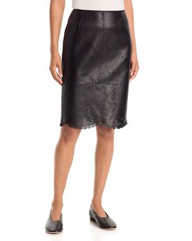 Lafayette 148 New York Lafayette 148 New York Leather Laser Cut Pencil Skirt