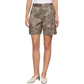Lafayette 148 New York Lafayette 148 New York Park Leopard Print Twill Wide Leg Shorts