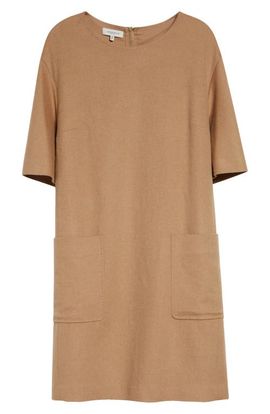 Lafayette 148 New York Lafayette 148 New York Patch Pocket Camel Hair Shift Dress 