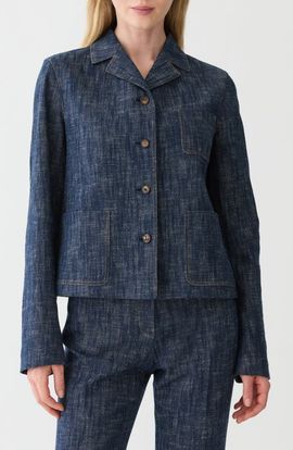 Lafayette 148 New York Lafayette 148 New York Patch Pocket Cotton & Linen Jacket