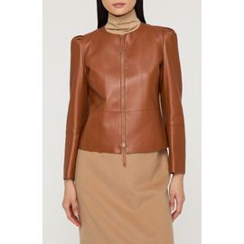 Lafayette 148 New York Lafayette 148 New York Puff Shoulder Lambskin Leather Jacket