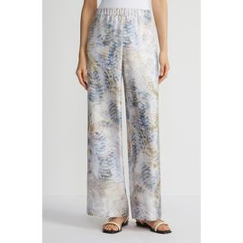 Lafayette 148 New York Lafayette 148 New York Riverside Fern Print Silk Twill Wide Leg Pants
