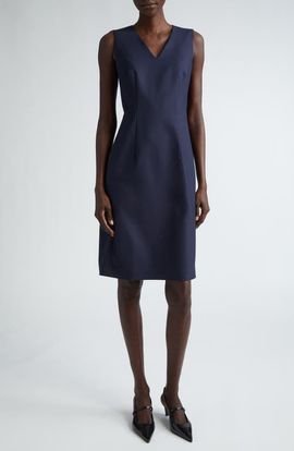 Lafayette 148 New York Lafayette 148 New York Stretch Wool V-Neck Sheath Dress