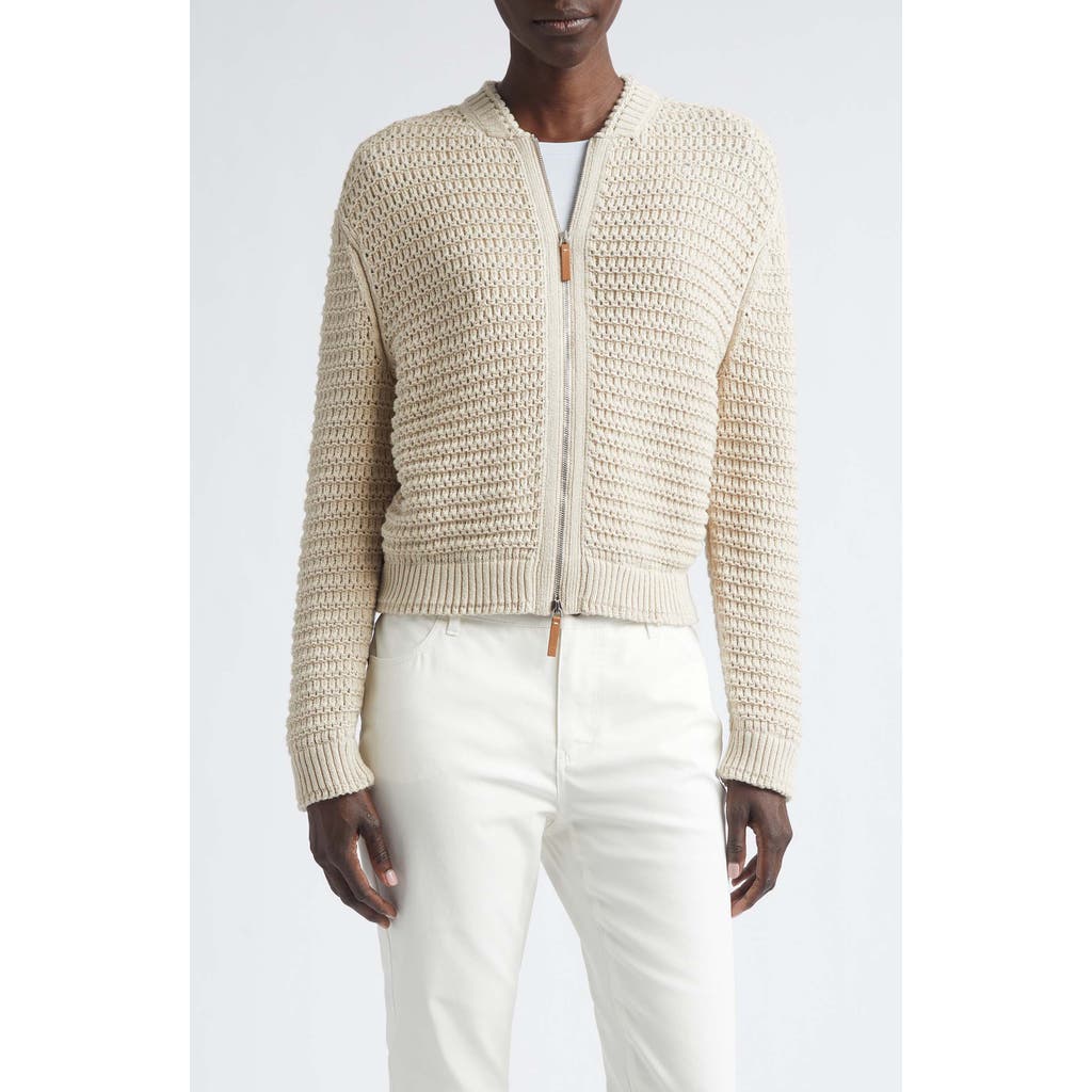 Lafayette 148 New York Lafayette 148 New York Textured Stitch Wool & Cotton Bomber Cardigan