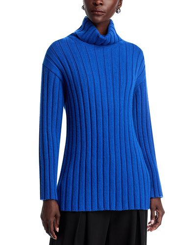 Lafayette 148 New York Lafayette 148 New York Wide Rib Wool & Cashmere Turtleneck Sweater