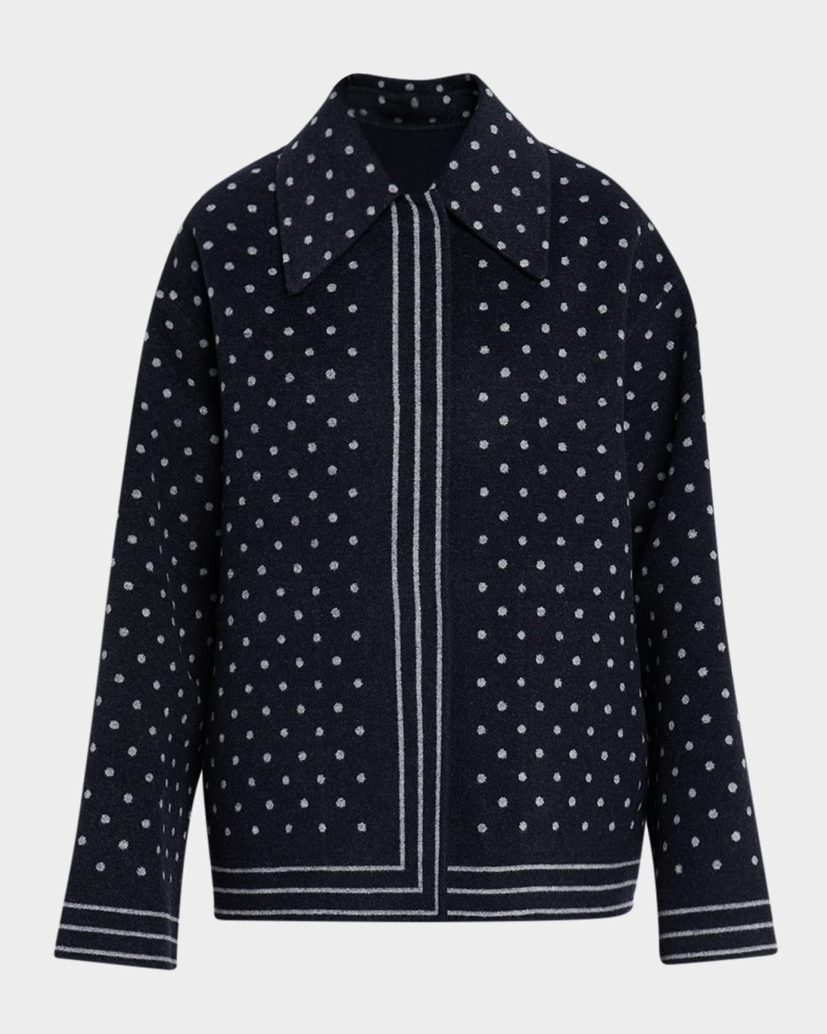Lafayette 148 New York Oversized Reversible Polka Dot Wool Coat