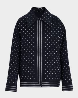 Lafayette 148 New York Oversized Reversible Polka Dot Wool Coat