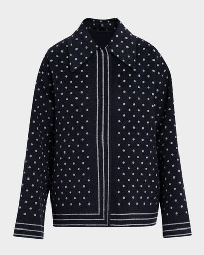 Lafayette 148 New York Oversized Reversible Polka Dot Wool Coat