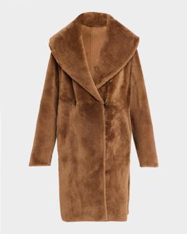 Lafayette 148 New York Oversized Reversible Shearling Coat