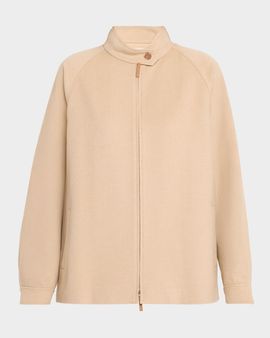 Lafayette 148 New York Oversized Zip-Front Camel Hair Jacket