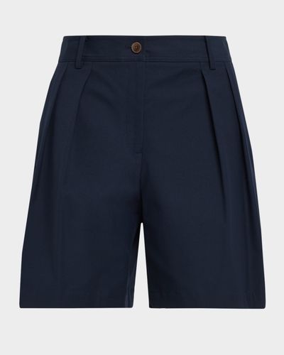 Lafayette 148 New York Park Wide-Leg Techno Stretch Twill Shorts