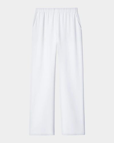 Lafayette 148 New York Plus Size Organic Silk Crepe Straight-Leg Pull-On Pants