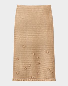 Lafayette 148 New York Raffia-Effect Jersey Knit Midi Skirt