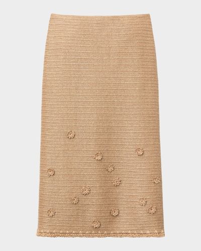 Lafayette 148 New York Raffia-Effect Jersey Knit Midi Skirt