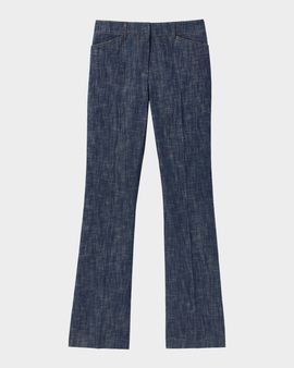Lafayette 148 New York Readed Flare-Leg Denim Pants