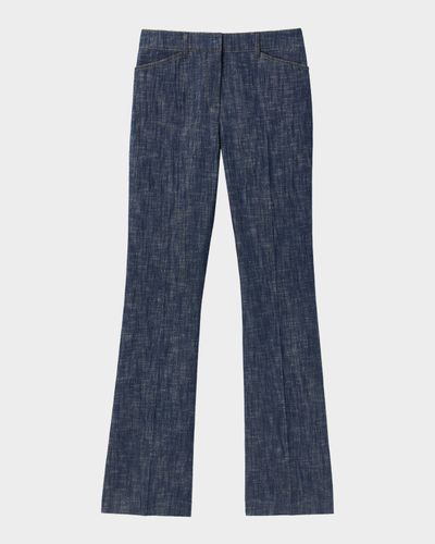 Lafayette 148 New York Readed Flare-Leg Denim Pants