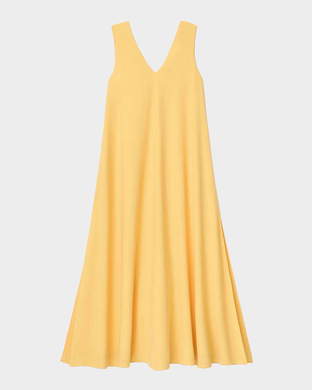 Lafayette 148 New York Sleeveless Viscose-Silk Trapeze Maxi Dress