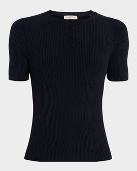 Lafayette 148 New York Slim-Fit Rib Knit Cotton Sweater