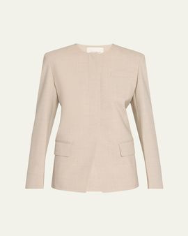 Lafayette 148 New York Stretch Wool Fitted Blazer