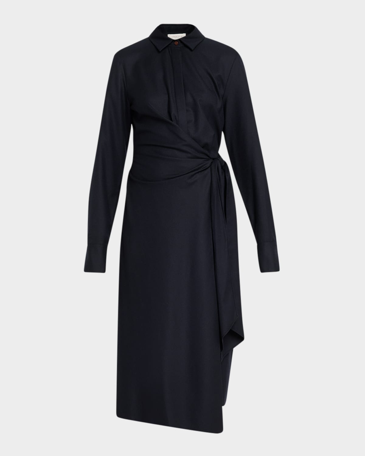Lafayette 148 New York Wool Wrap Midi Shirtdress