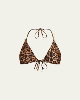 L'Agence Annabelle Leopard Bikini Top
